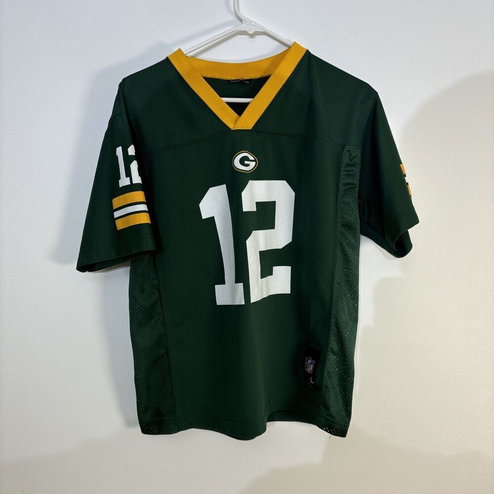 Green Bay Packers Rodgers #12 Jersey NFL Team Apparel Players Youth L
